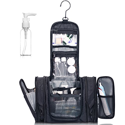 WANDF Expandable Toiletry Bag Hanging Dopp Kit TSA Approved Bottles ...